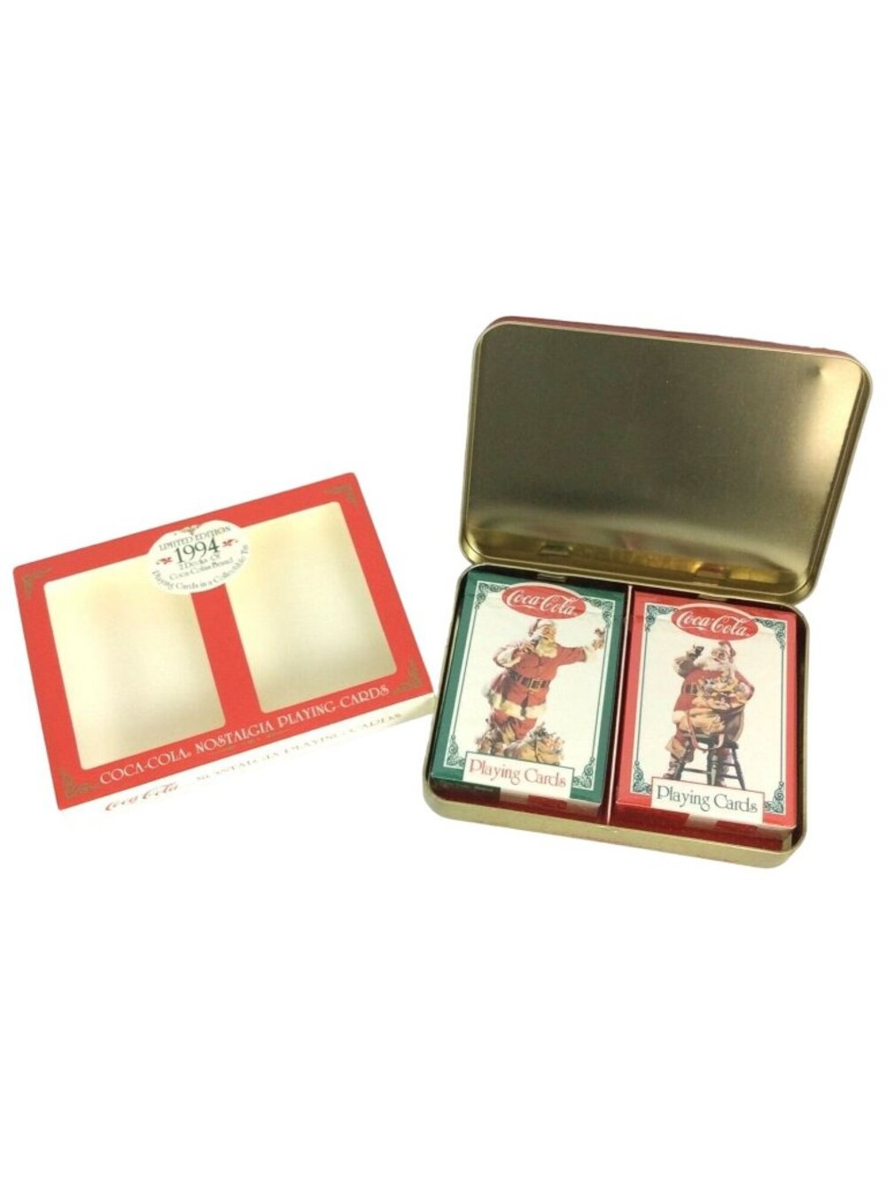 Coca-Cola Santa Claus Ltd Edition 1994 Playing Cards Double Deck Collectible Tin